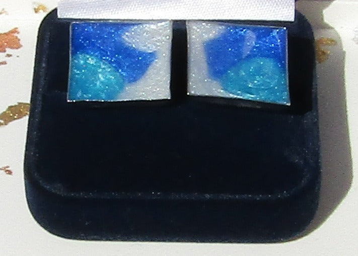 Blue/White Square Cufflinks