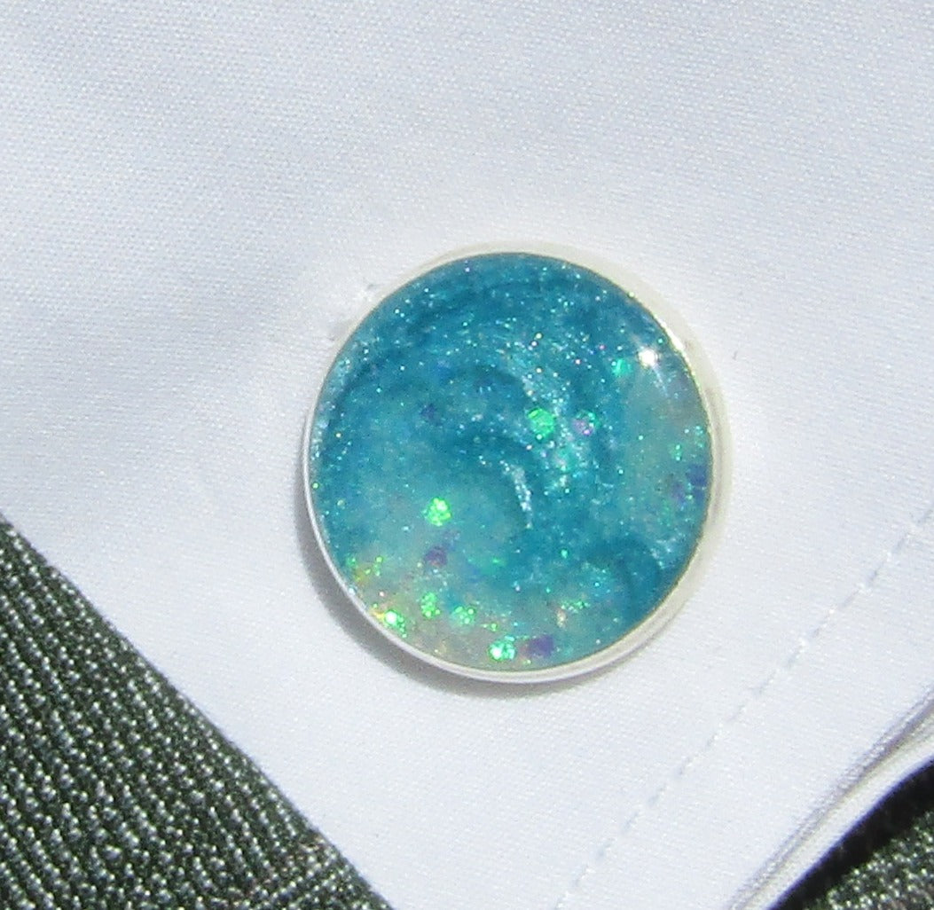 Aqua Sparkle cufflinks