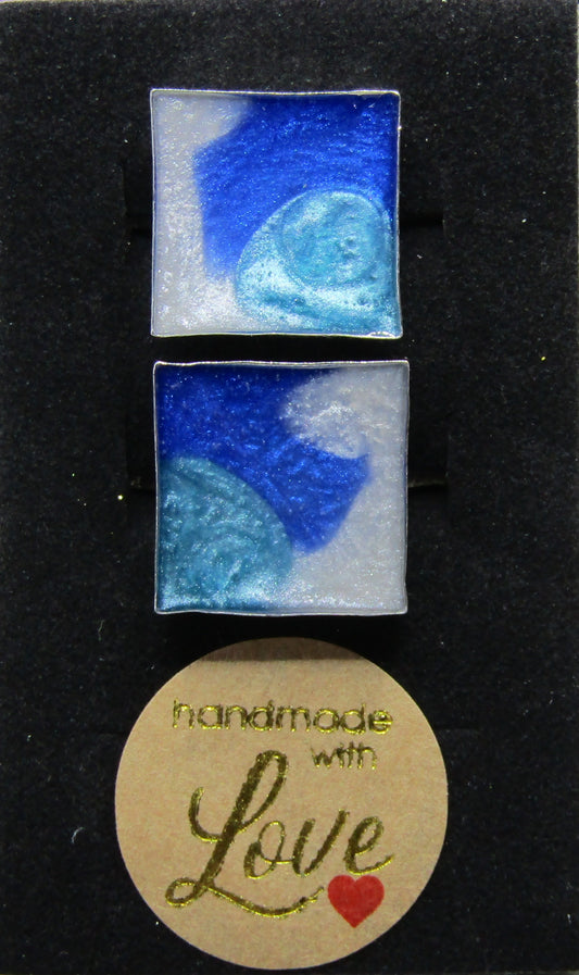 Blue/White Square Cufflinks
