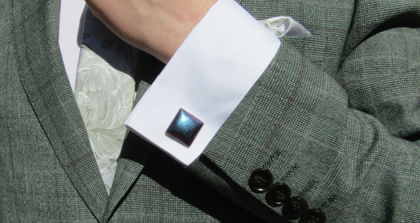 Galaxy Colour Shift Square Cufflinks