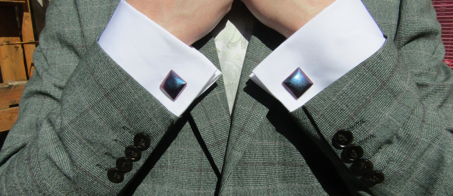 Galaxy Colour Shift Square Cufflinks