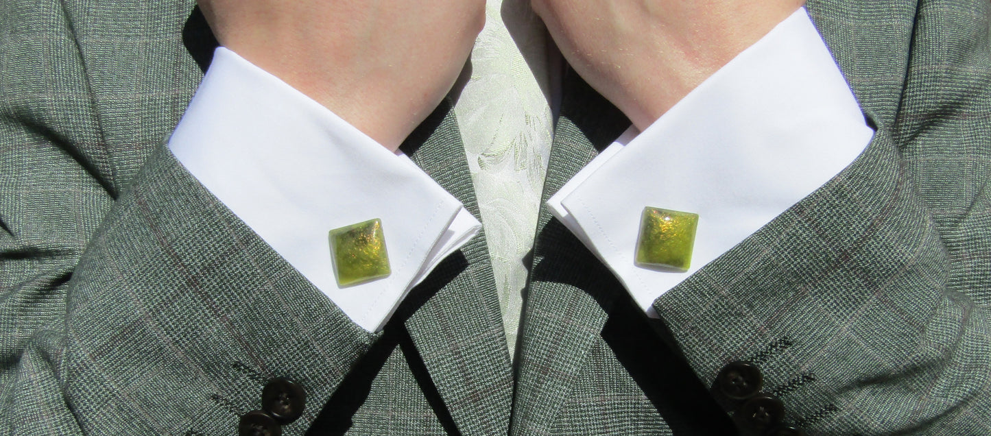 Green/Black diamond shape cufflinks