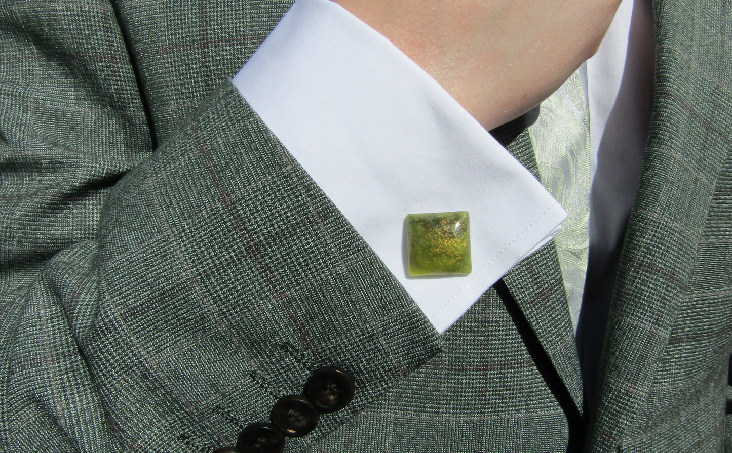 Green/Black diamond shape cufflinks