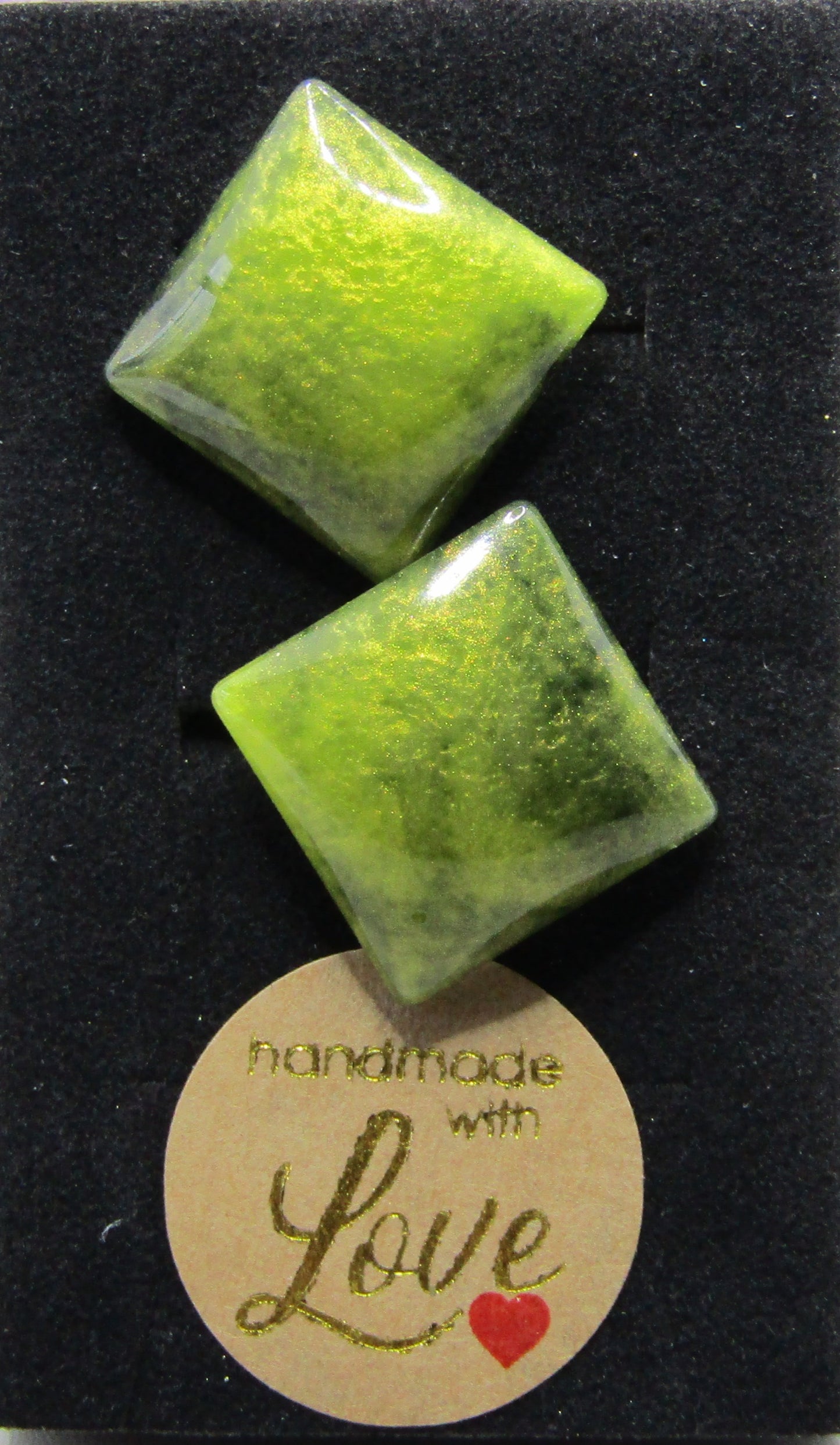 Green/Black diamond shape cufflinks