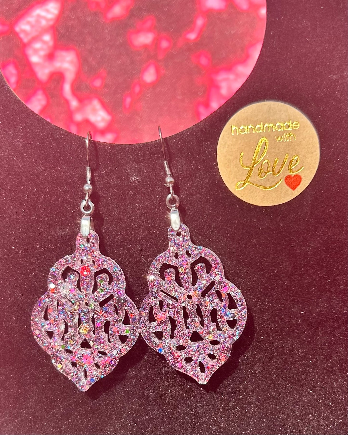 Moroccan Lantern Drop Earrings in Mermaid Sparkle