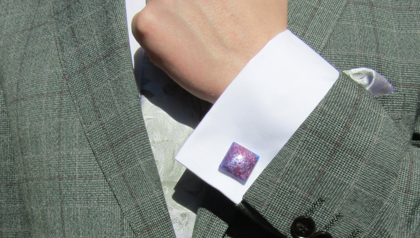 Pink/Purple Square Cufflinks