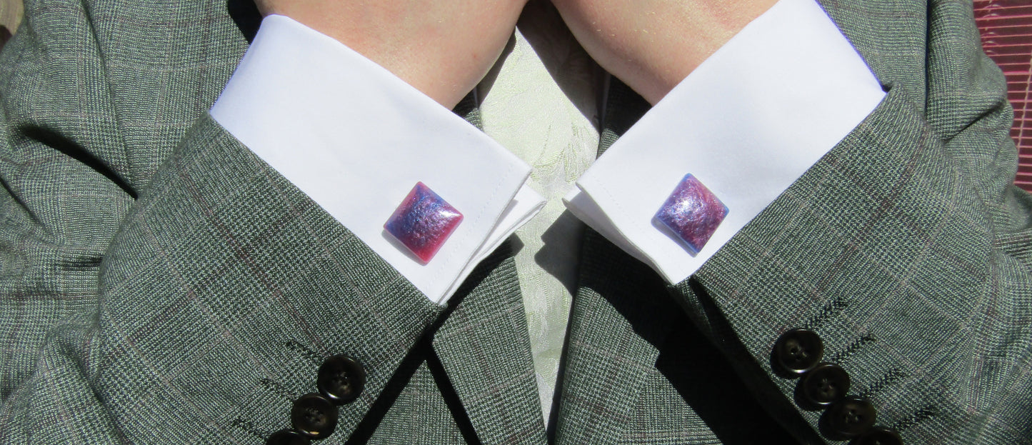 Pink/Purple Square Cufflinks
