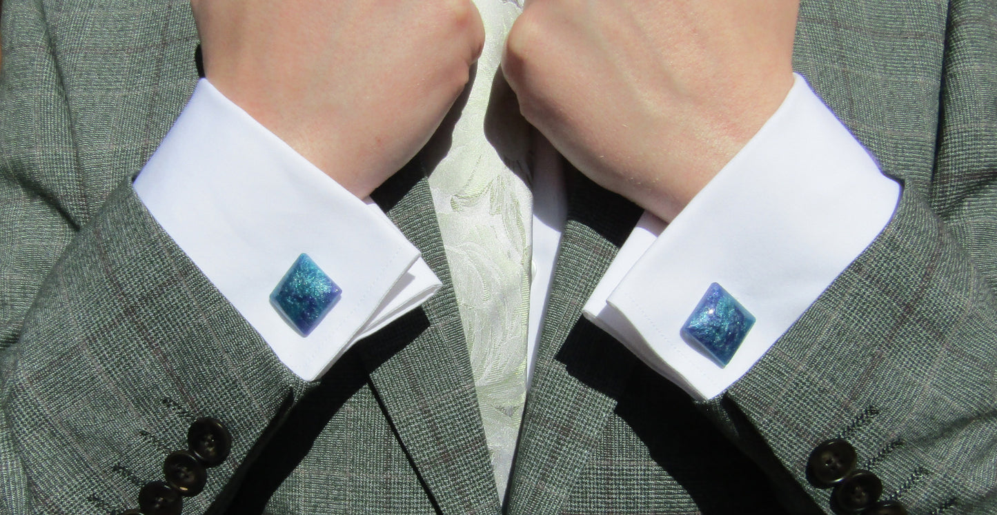 Purple/Blue Square Cufflinks