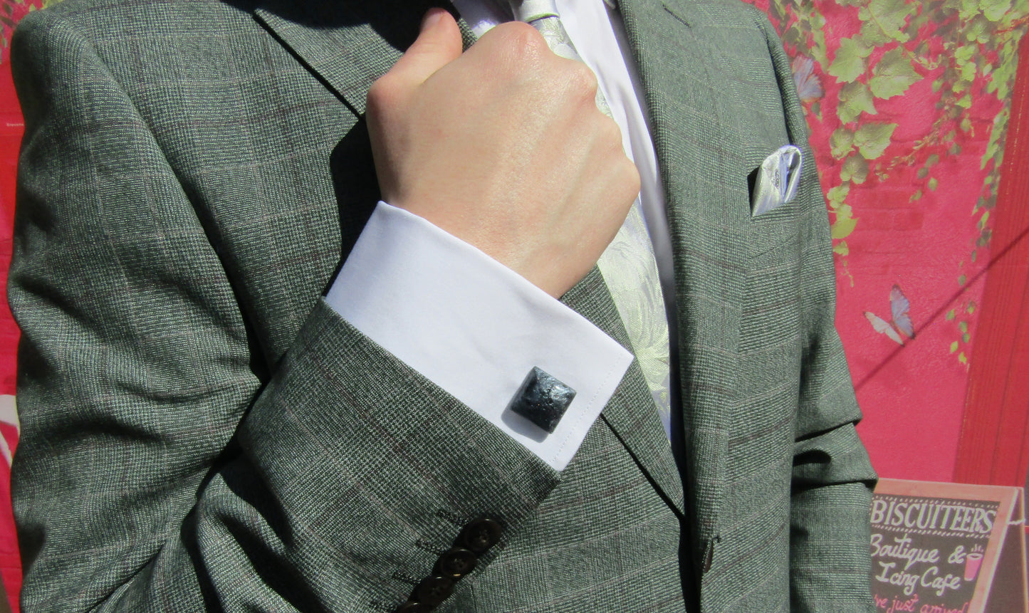 Grey/Silver Square Cufflinks